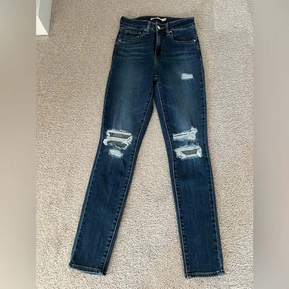 Levi’s 721 High Rise Distressed Skinny Jeans – Size 24 - Picture 2 of 15